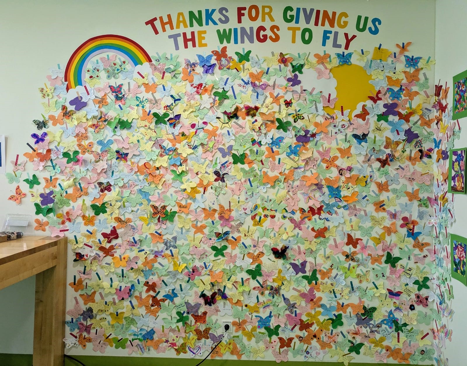 Schmetterlinge mit Dankesnachrichten | Butterflies with thank you notes